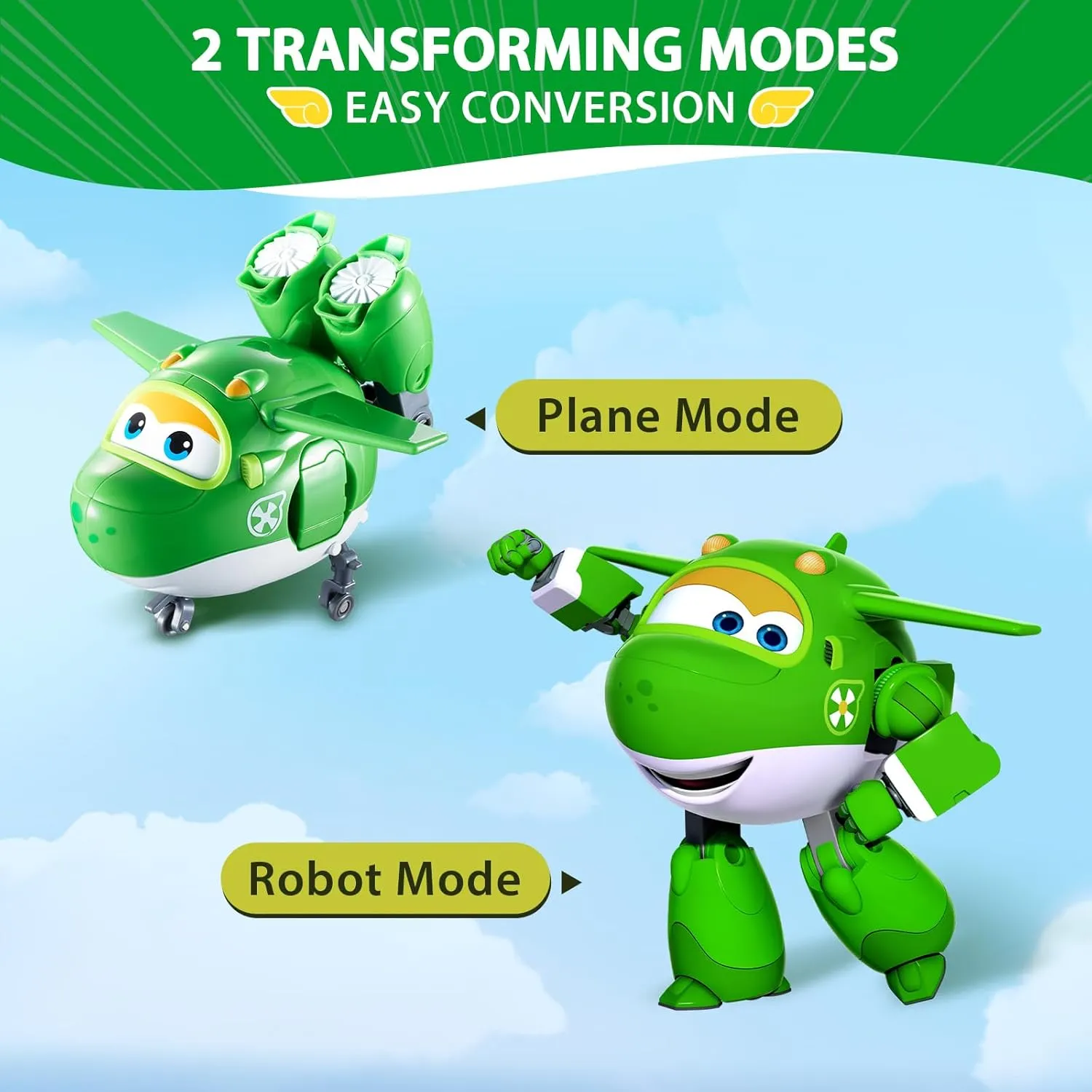 Super Wings Transformable Toys, 5 in Mira Airplane Transforming Figures Toys, 2 in 1 Mode Rescue Bots Action Figure Toys for 3-5 Year Old Boys Girls, Fun Plane Toys for Toddlers Kids Age 3 4 5 6 7