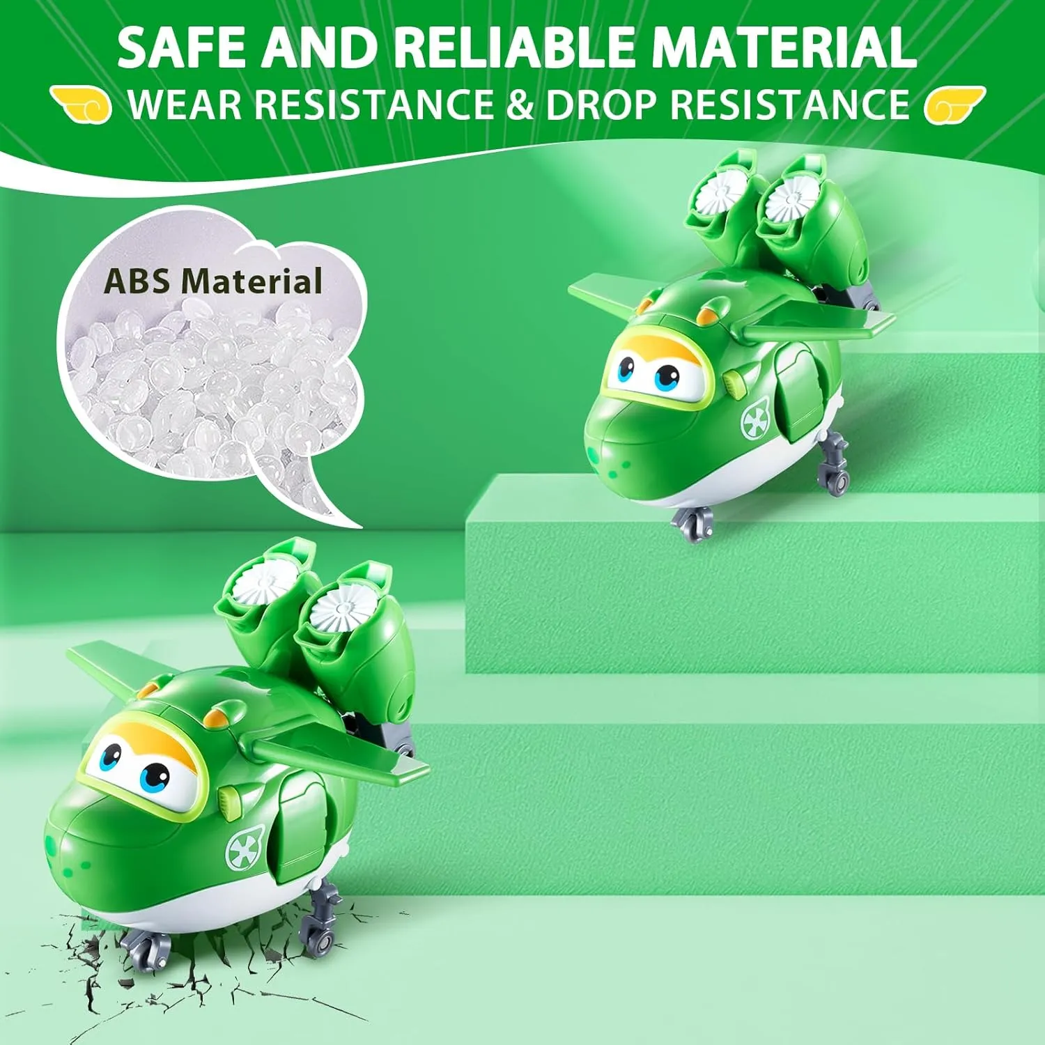 Super Wings Transformable Toys, 5 in Mira Airplane Transforming Figures Toys, 2 in 1 Mode Rescue Bots Action Figure Toys for 3-5 Year Old Boys Girls, Fun Plane Toys for Toddlers Kids Age 3 4 5 6 7
