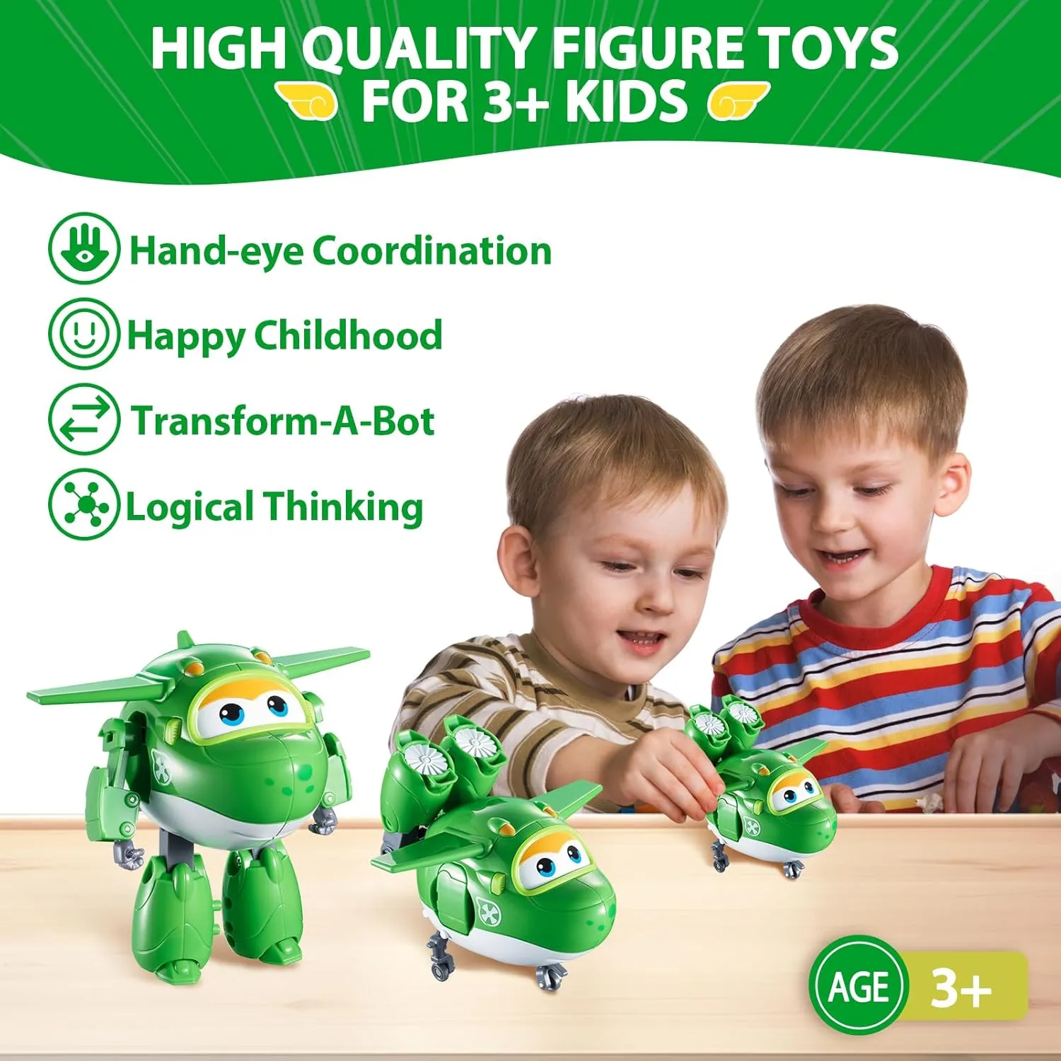 Super Wings Transformable Toys, 5 in Mira Airplane Transforming Figures Toys, 2 in 1 Mode Rescue Bots Action Figure Toys for 3-5 Year Old Boys Girls, Fun Plane Toys for Toddlers Kids Age 3 4 5 6 7