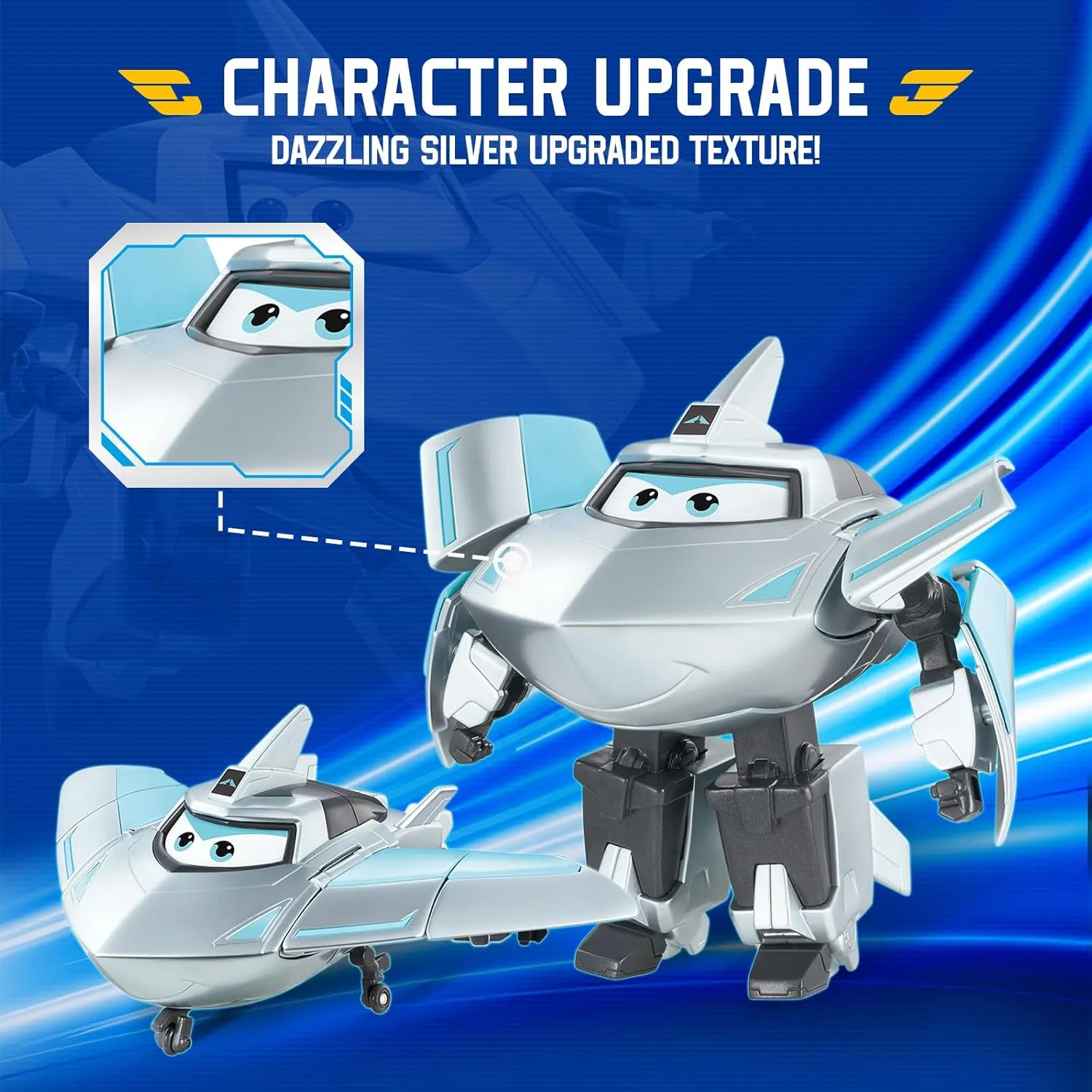 Super Wings Transformable Toys, 5 in Traver Airplane Transforming Figures Toys, 2 in 1 Mode Rescue Bots Action Figure Toys for 3-5 Year Old Boys Girls, Fun Plane Toys for Toddlers Kids Age 3 4 5 6 7