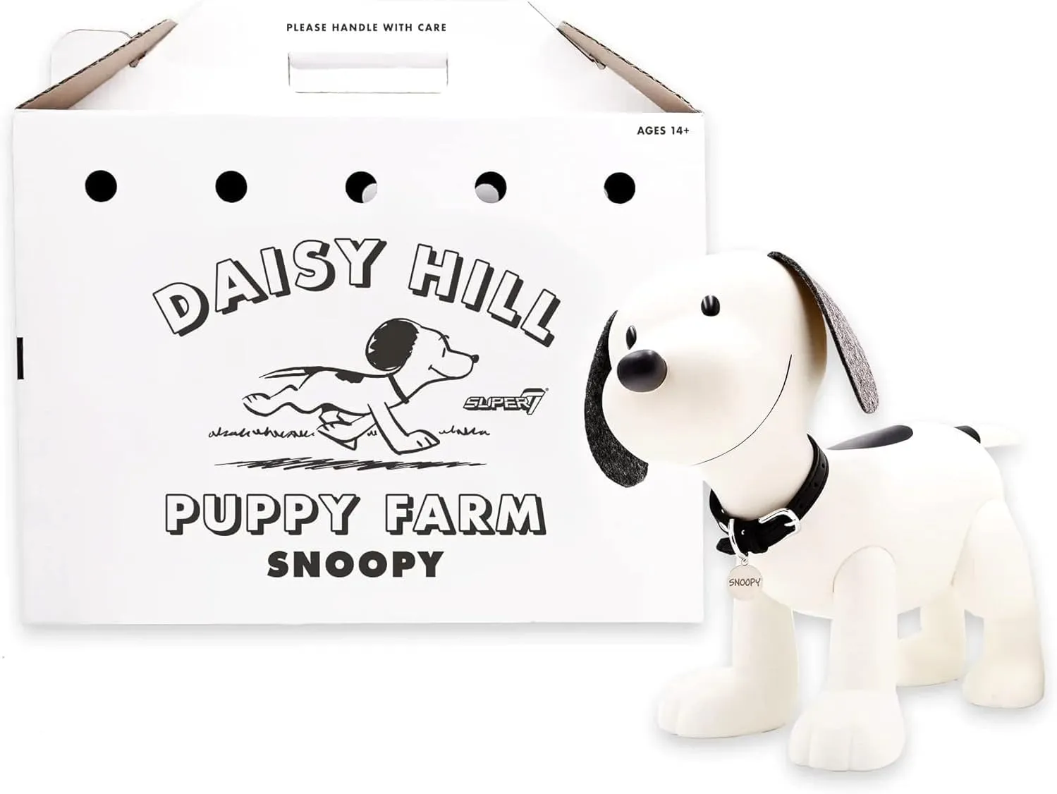 Super7 Supersize Peanuts Snoopy (Newsprint Grayscale) - 12" Peanuts Action Figure with Fabric Clothing Classic Cartoon Collectibles and Retro Toys