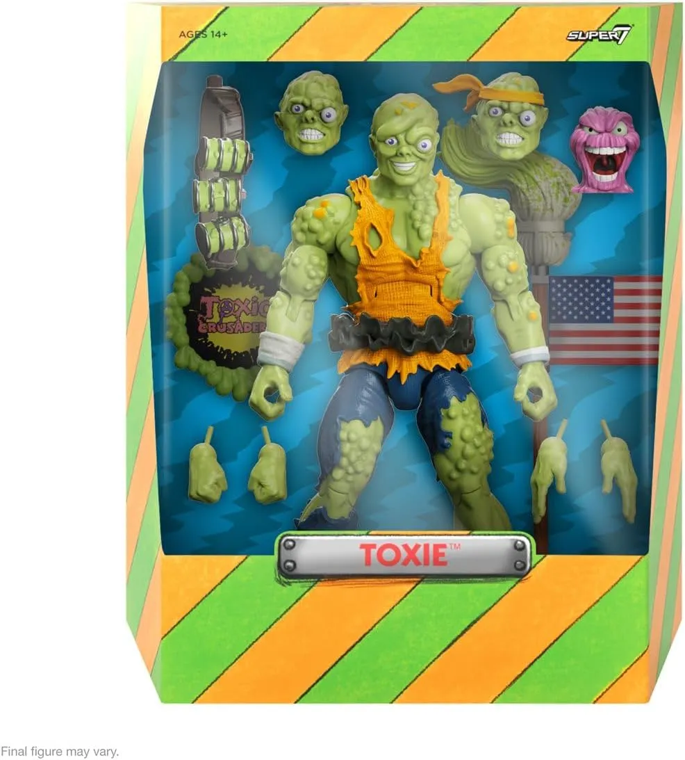 Super7 ULTIMATES! Toxic Crusaders Toxie - 7" Toxic Crusaders Action Figure with Accessories Classic Cartoon Collectibles and Retro Toys