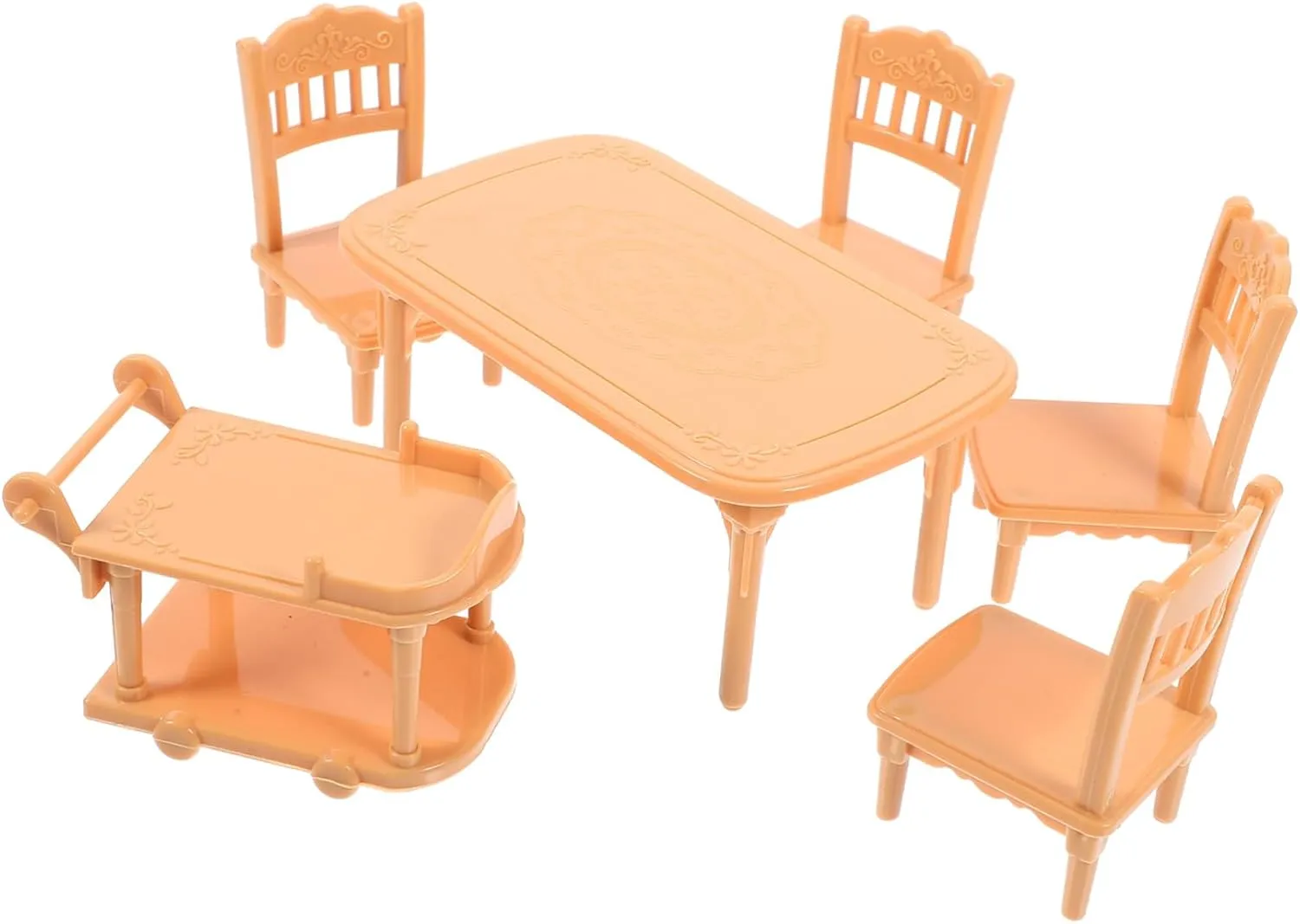 SUPVOX 3 Sets My Life Mini Dollhouse Furniture Mini Dining Chairs Miniature Plastic Table Doll House Miniatures
