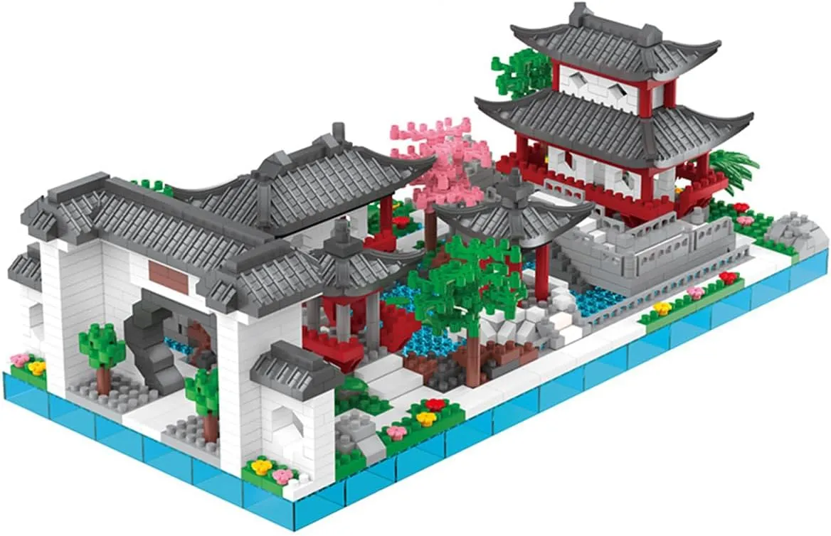 Suzhou Garden Mini Micro Building Blocks, Building Block Architecture Sets, A Standalone City Building Block Set(1428PCS)