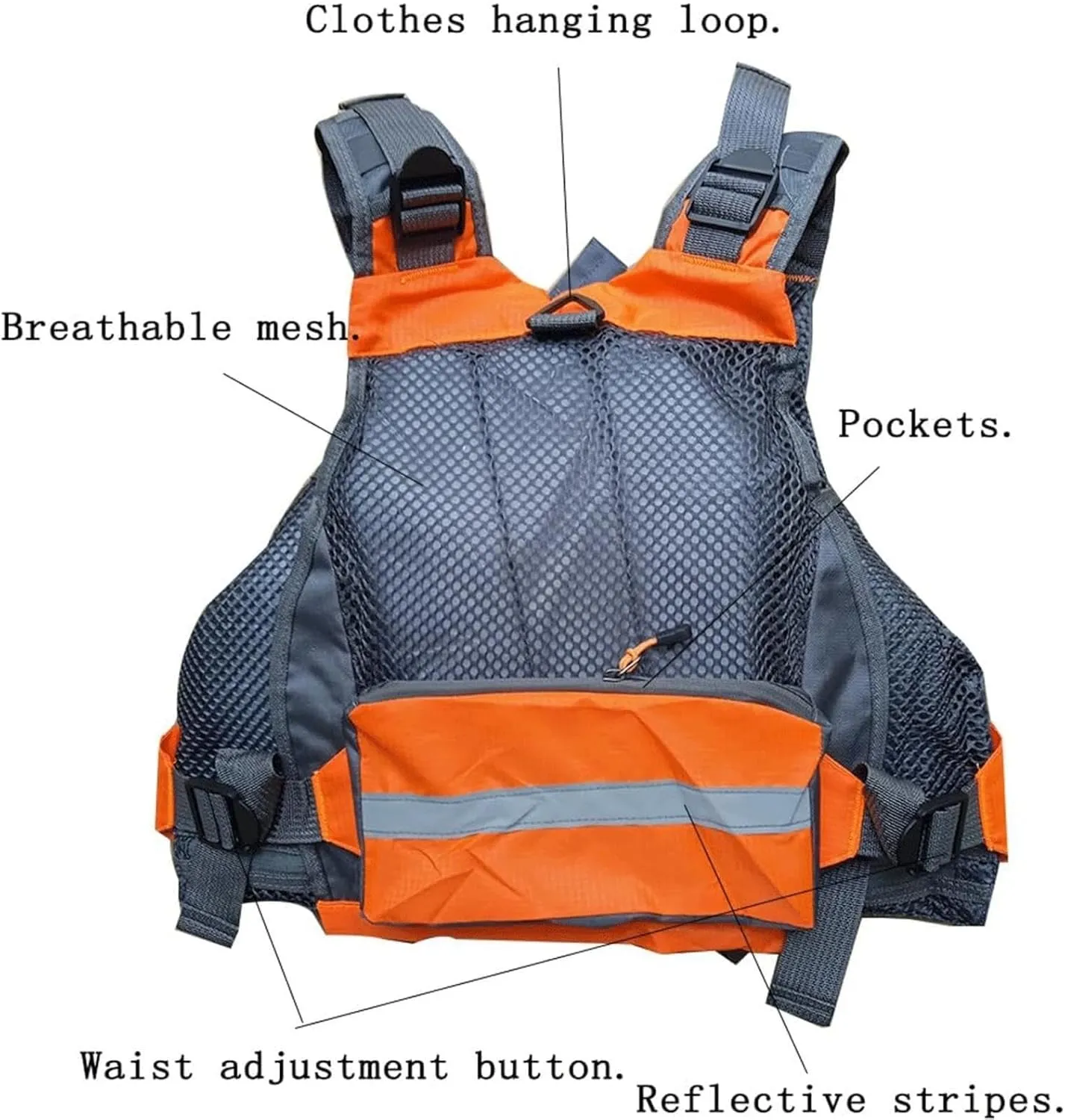 Swim Jacket - Personal Floating Device Adult, Safety Vest, Breathable Snorkel Vests for Adults with Zipper for Boating Fishing Surfing