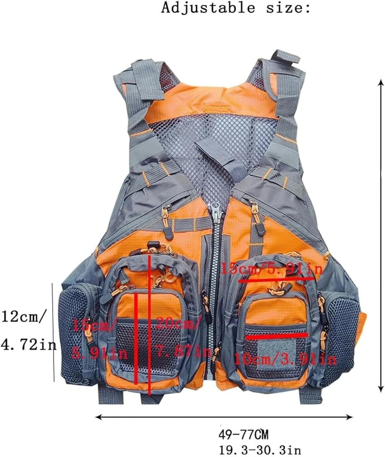 Swim Jacket - Personal Floating Device Adult, Safety Vest, Breathable Snorkel Vests for Adults with Zipper for Boating Fishing Surfing