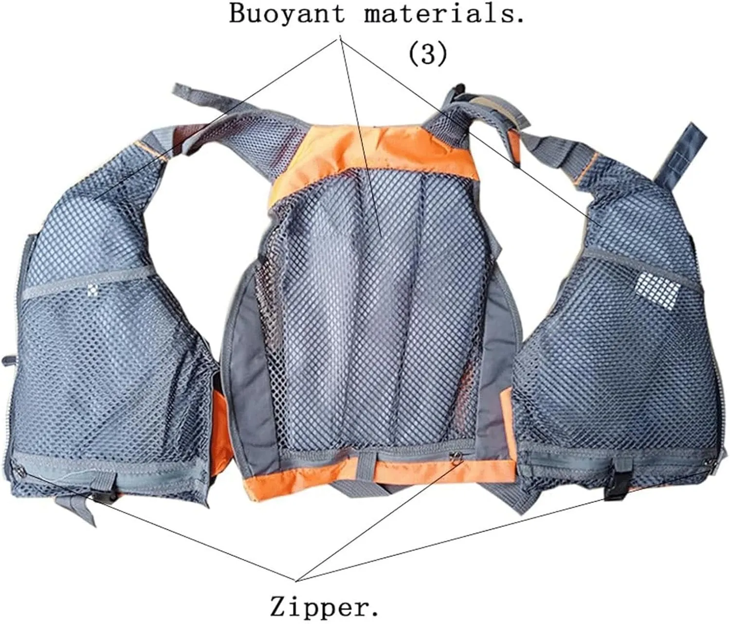 Swim Jacket - Personal Floating Device Adult, Safety Vest, Breathable Snorkel Vests for Adults with Zipper for Boating Fishing Surfing