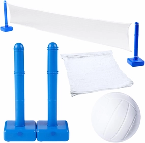 SWIMLINE ORIGINAL Pool Volleyball Net Games Set With Ball Adjustable Up To 20 Feet Wide | For Kids & Adults | 2 Blue Water-Fill Bases | Easy Assembly Compatible W/ Outdoor & Indoor Inground Pools
