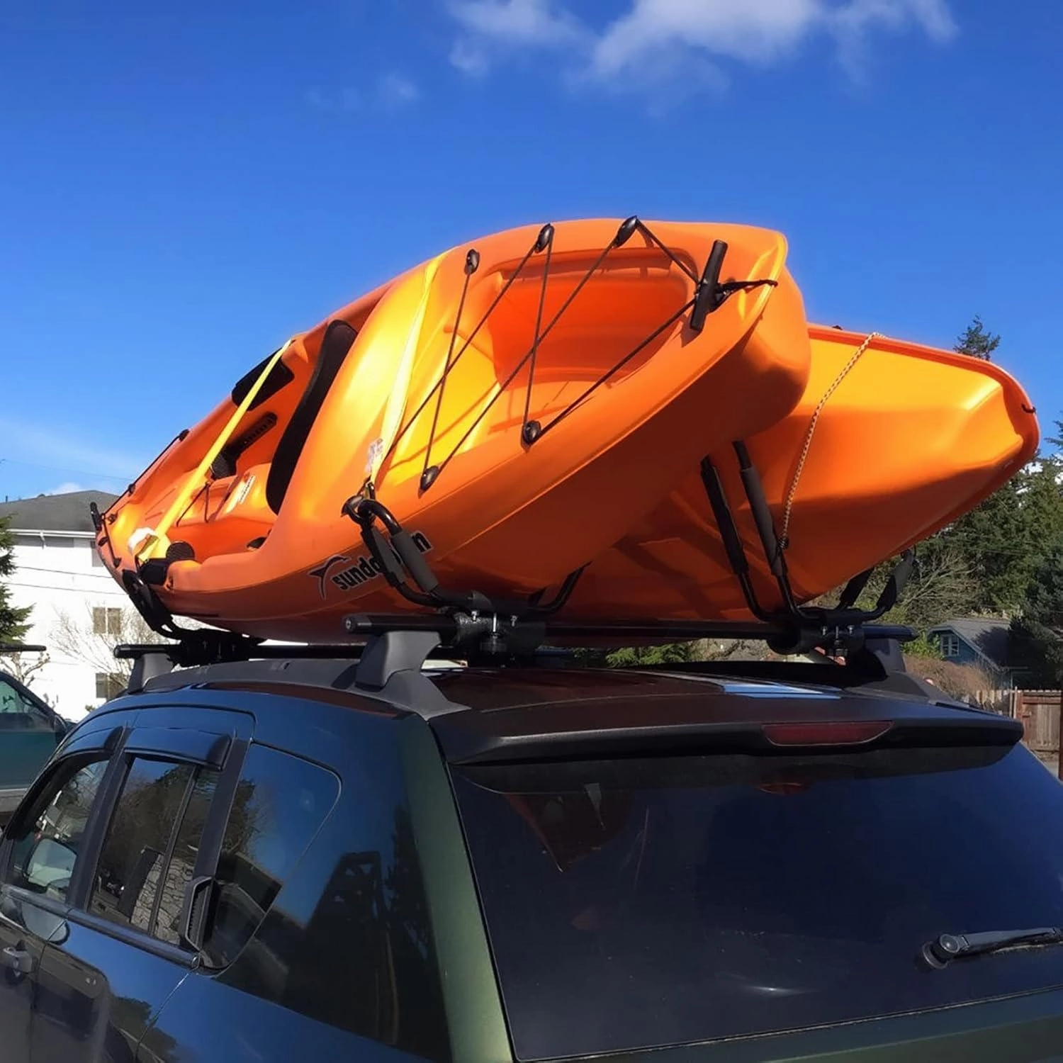 Taelakeni 2 Pairs Kayak Carrier Racks, Universal Cars Kayak Roof J Bar Rack