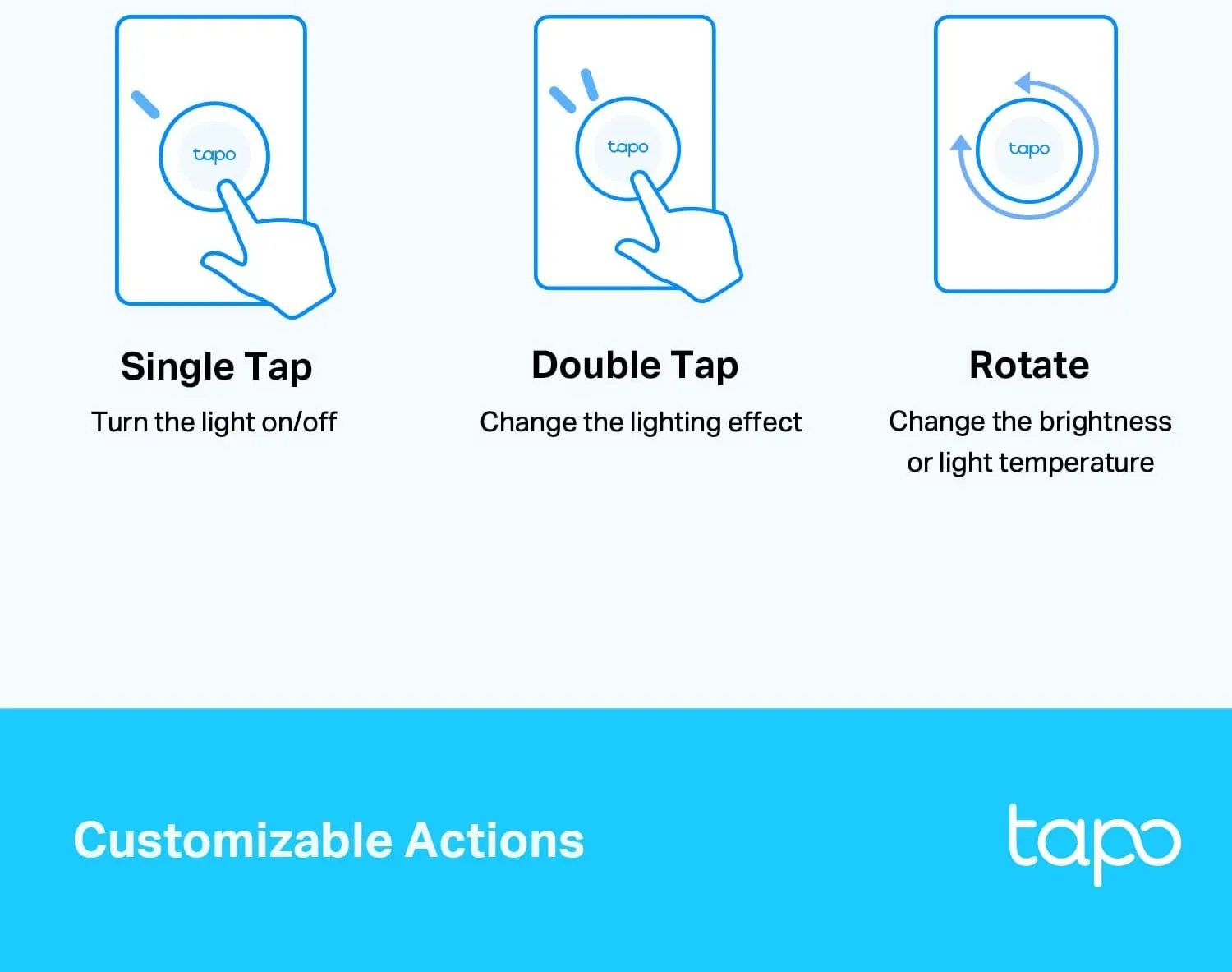 Tapo TP-Link Smart Button | Wireless Remote Dimmer Switch | 3-Way Control | Tap & Rotate HUB Required | 1  Year Battery Life