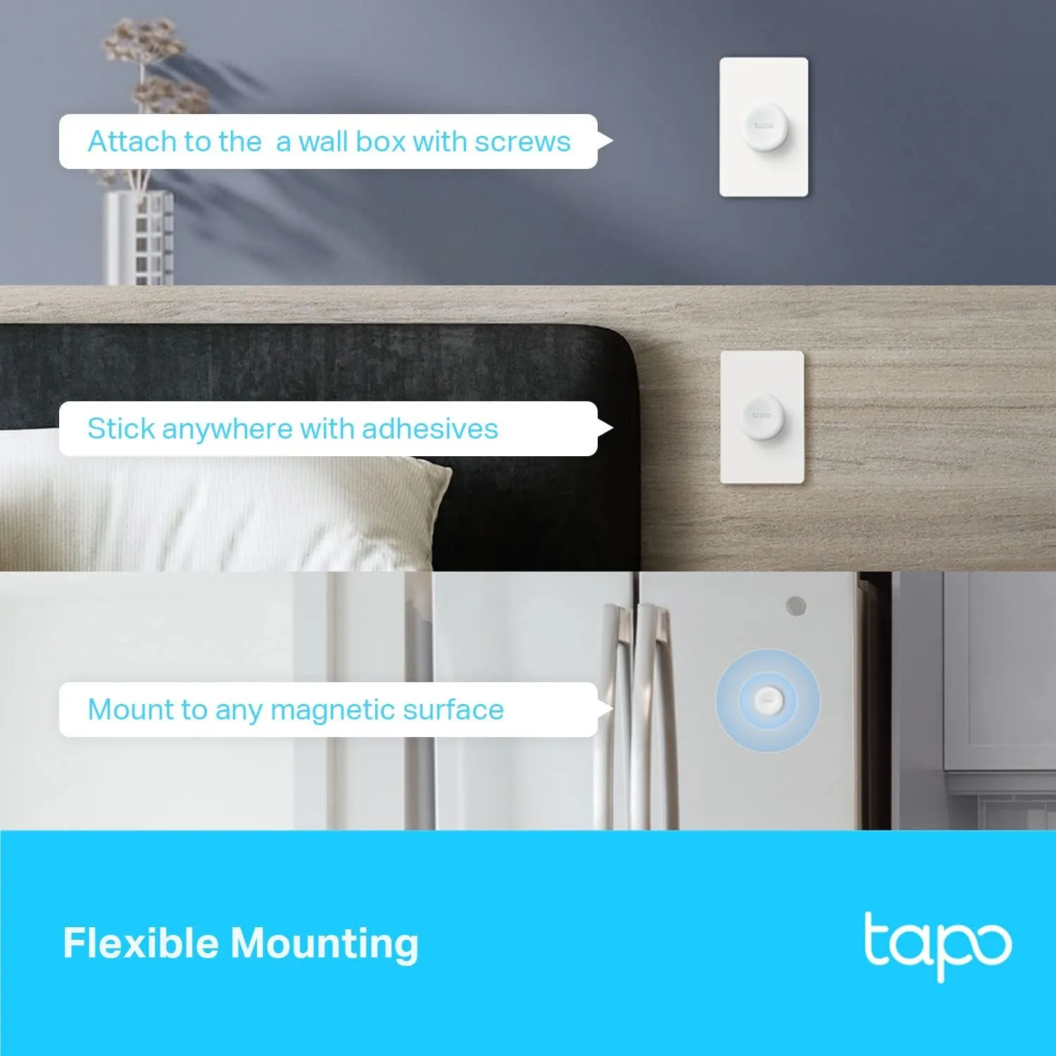 Tapo TP-Link Smart Button | Wireless Remote Dimmer Switch | 3-Way Control | Tap & Rotate HUB Required | 1  Year Battery Life