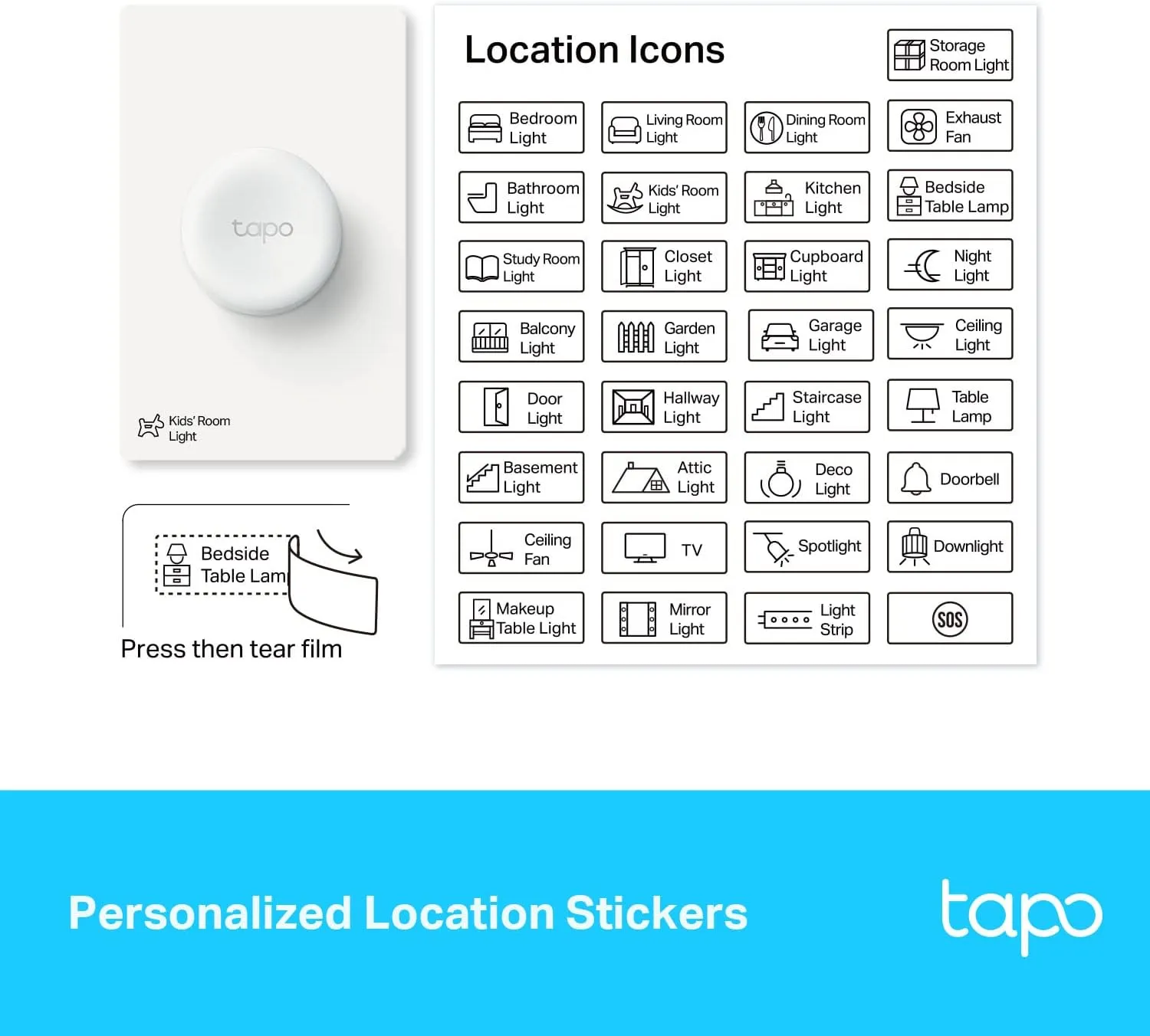 Tapo TP-Link Smart Button | Wireless Remote Dimmer Switch | 3-Way Control | Tap & Rotate HUB Required | 1  Year Battery Life