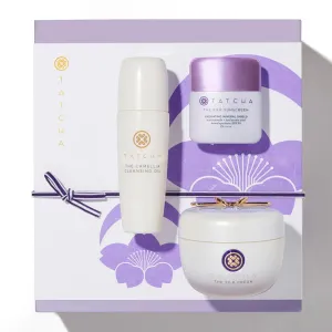 Tatcha Nourishing Care Set for Softer, Firmer-Looking Skin | Silk Cream, Mini Camellia Cleansing Oil, and Mini Silk SPF ($180 Value)