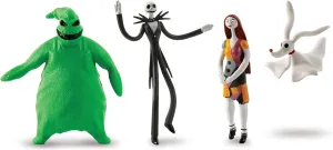 TCG Toys FleXfigs: Nightmare Before Christmas - 4 Character Pack - Articulated Action Figures, Flex It - Pose It!, Collectible Toy Miniatures, Kids Ages 3 