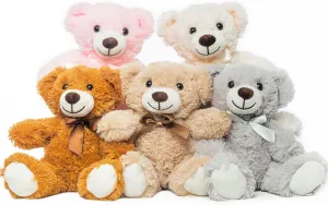 Teddy Bears Bulk 5 Packs Teddy Bear Stuffed Animal Plush Toys 5 Colors Gift for Kid Girlfriend,13.5 Inches Stuffed Bears for Christmas Valentine’s Day Birthday Wedding Party