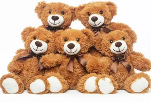 Teddy Bears Bulk 5 Packs Teddy Bear Stuffed Animals Plush Toys Gift for Kid Girlfriend,13.5 Inches Stuffed Bears for Christmas Valentine’s Day Birthday Wedding Party