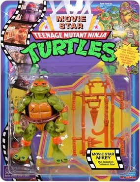 Teenage Mutant Ninja Turtles Classic 1991 Movie Star Turtle Michelangelo in Special Movie Styling Package with Signature Weapon Accessories. Ideal Present for Turtles Fans!