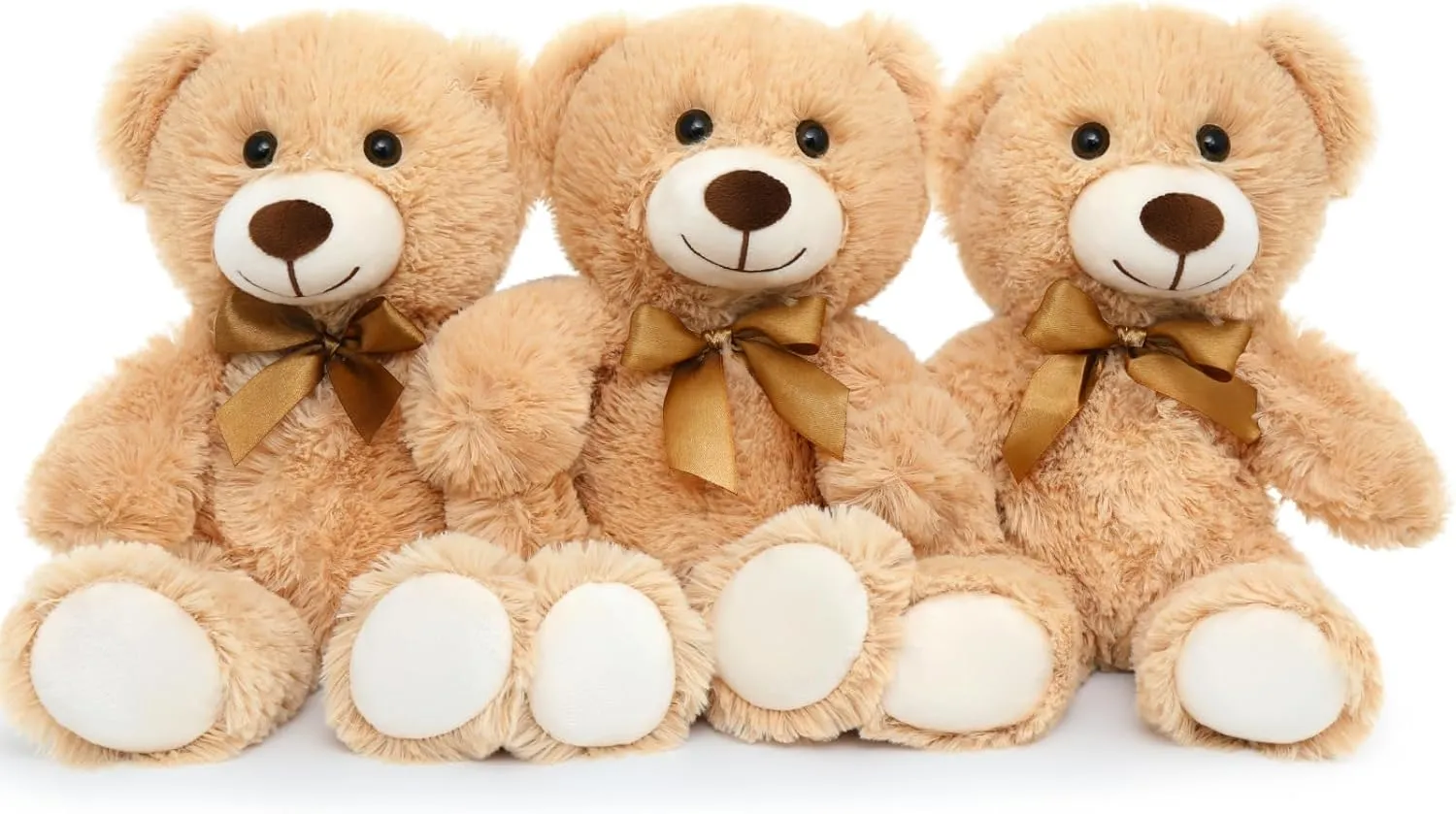 Tezituor 3 Pack Teddy Bears in Bulk 14 inch Stuffed Animals Set for Kids Small Stuffed Bears Bulk Teddy Bear for Wholesale, Baby Shower Decorations Christmas (Machine Washable)