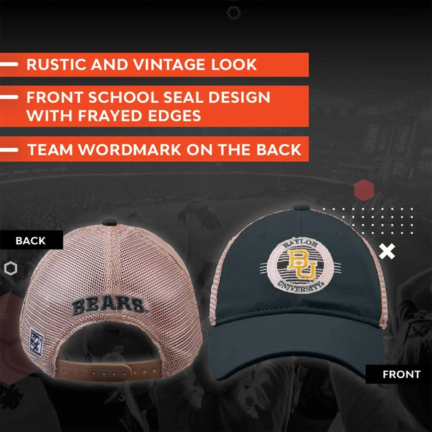 The Game NCAA Snapback - Patch Meshback - Classic Comfort - Adjustable Size - Let Everyone Know which Team You Support