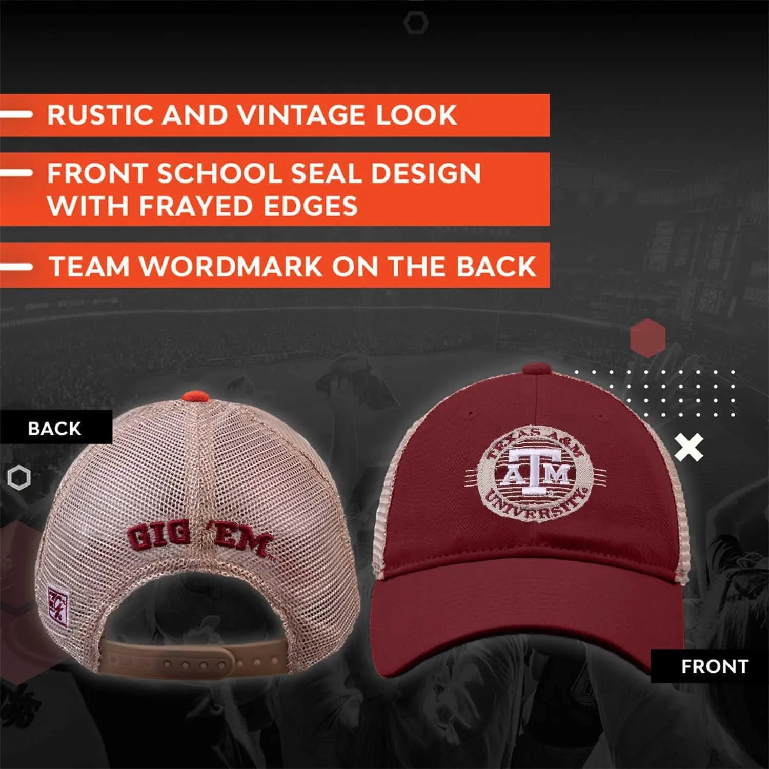 The Game NCAA Snapback - Patch Meshback - Classic Comfort - Adjustable Size - Let Everyone Know which Team You Support