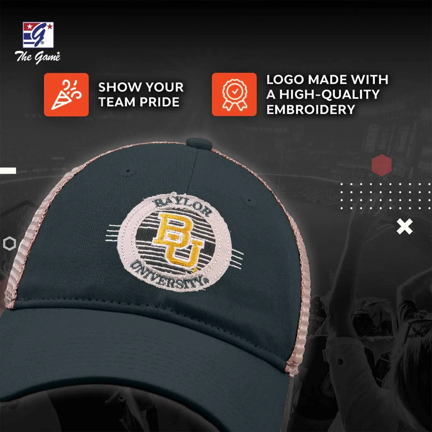 The Game NCAA Snapback - Patch Meshback - Classic Comfort - Adjustable Size - Let Everyone Know which Team You Support