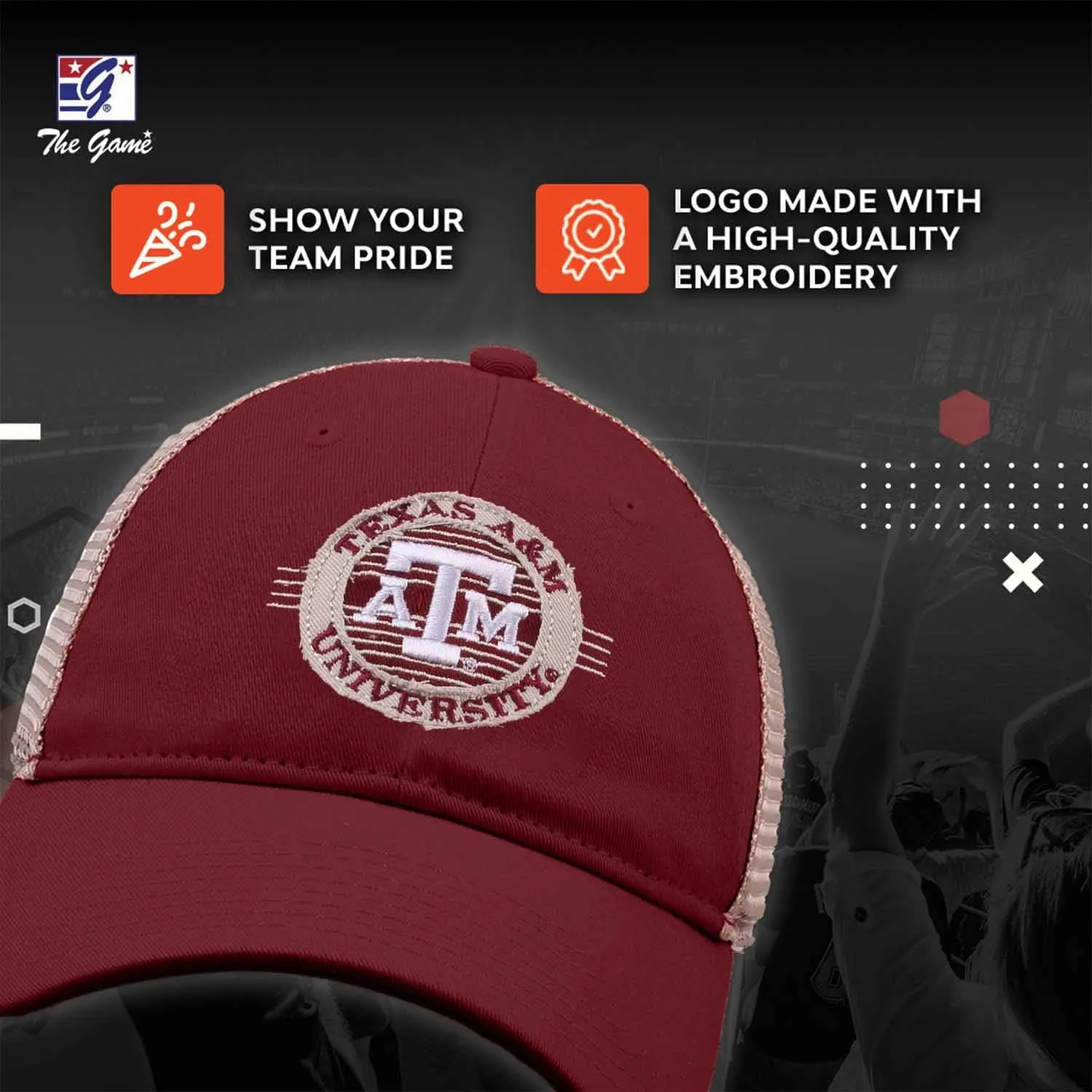 The Game NCAA Snapback - Patch Meshback - Classic Comfort - Adjustable Size - Let Everyone Know which Team You Support