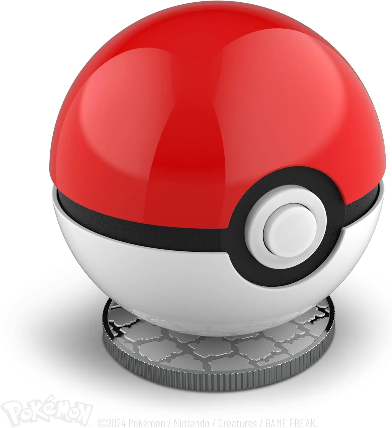 The Wand Company Mini Poké Ball Authentic Replica - Realistic, Electronic, Die-Cast Poké Ball with Display Stand Light Features – Officially Licensed by Pokémon