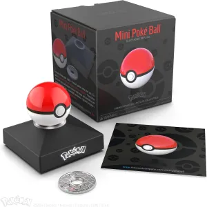 The Wand Company Mini Poké Ball Authentic Replica - Realistic, Electronic, Die-Cast Poké Ball with Display Stand Light Features – Officially Licensed by Pokémon