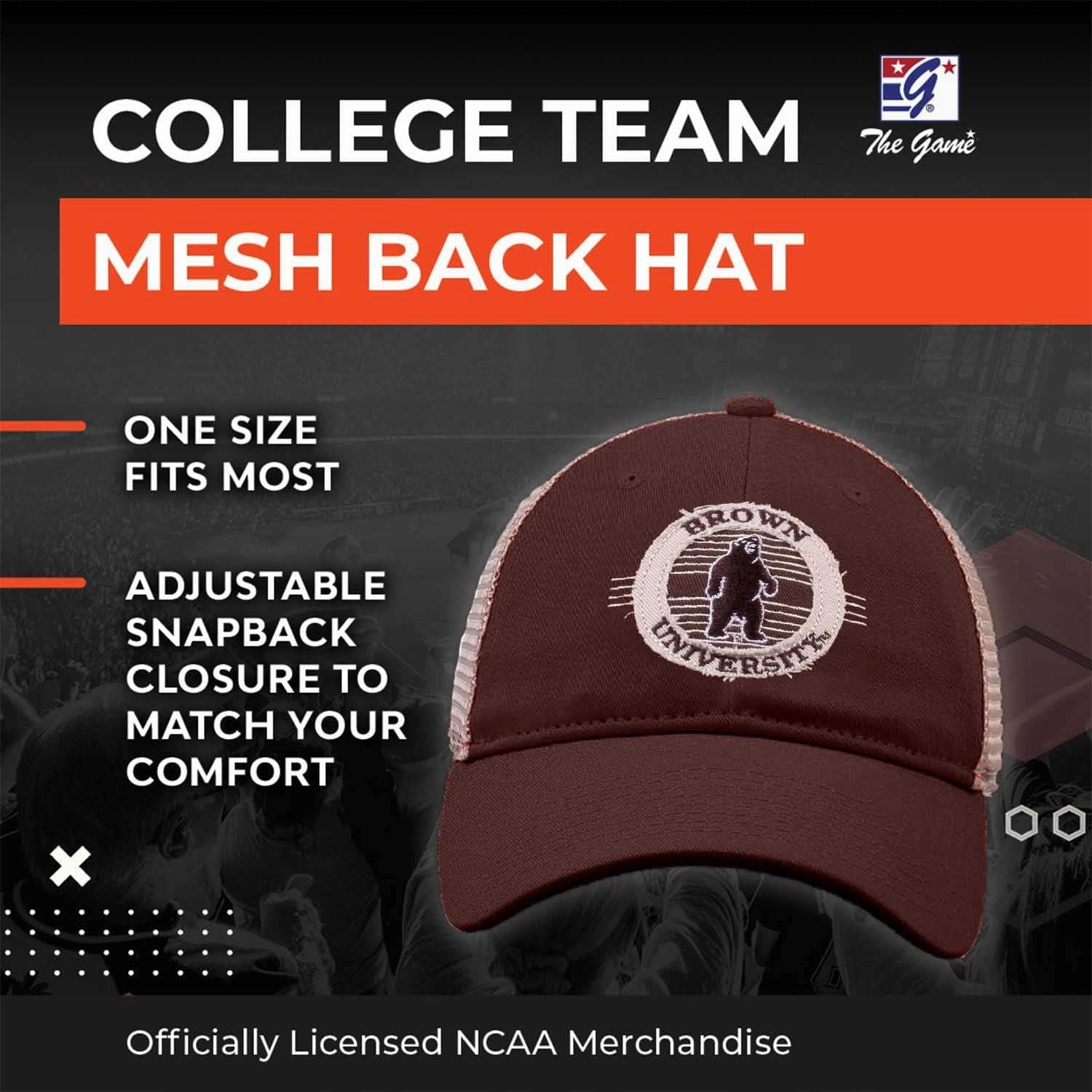 The Game NCAA Snapback - Patch Meshback - Classic Comfort - Adjustable Size - Let Everyone Know which Team You Support