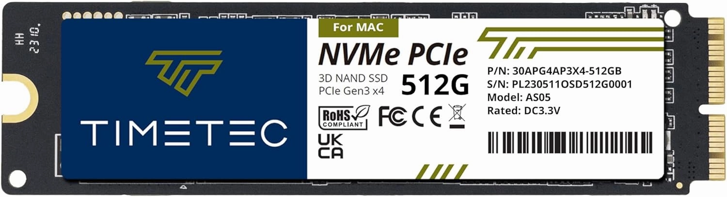 Timetec 512GB MAC SSD Compatible for Apple MacBook Air (2013-2015, 2017), MacBook Pro (2013-2015), iMac (2013-2019), Mac Pro (2013), Mac Mini (2014)
