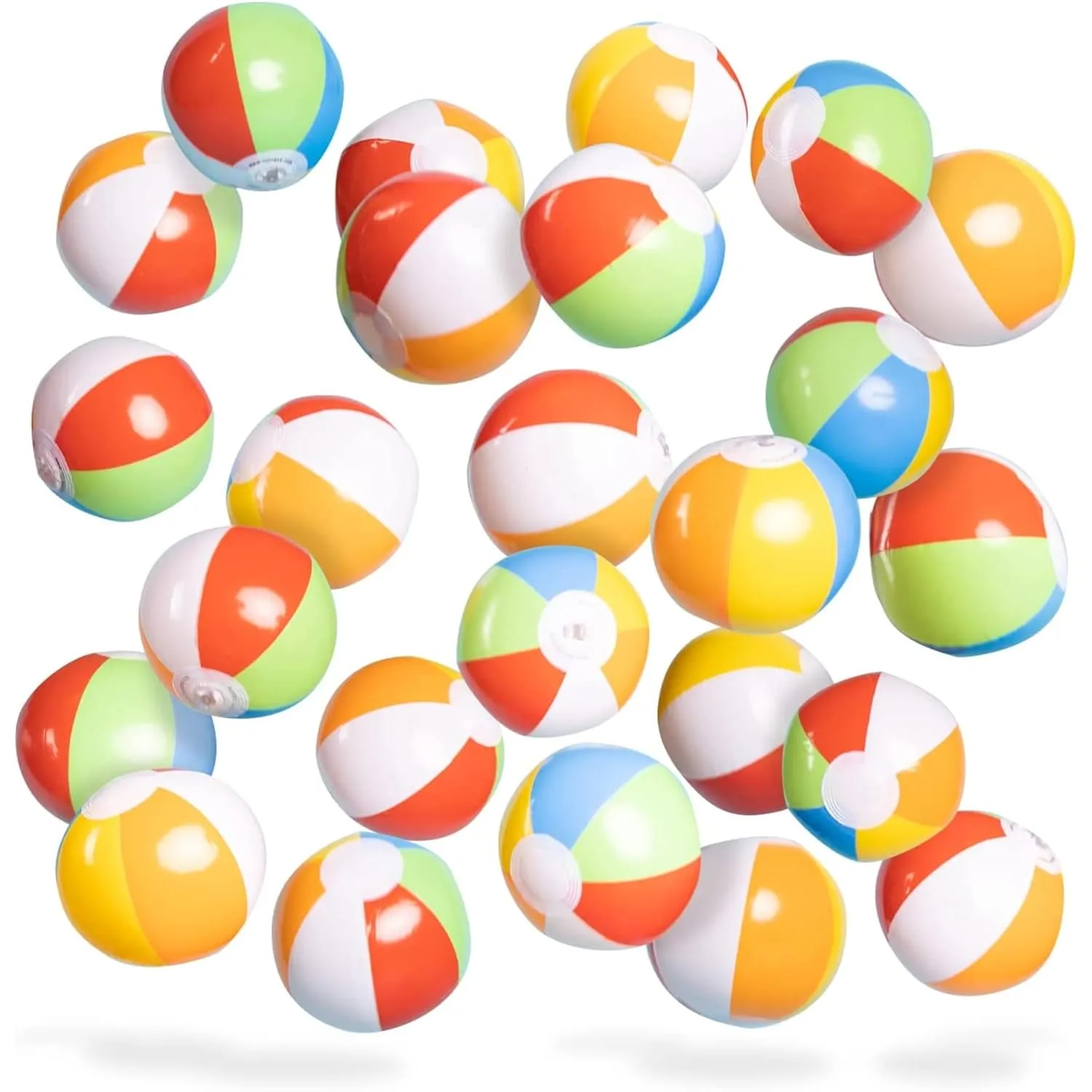 Top Race Mini Beach Balls Bulk Pack - 6 Inch Inflatable Rainbow Beach Balls for Kids - Ideal Pool Toys, Centerpieces for Tables, Lake Toys, Theme Party Decorations - 25 Pack