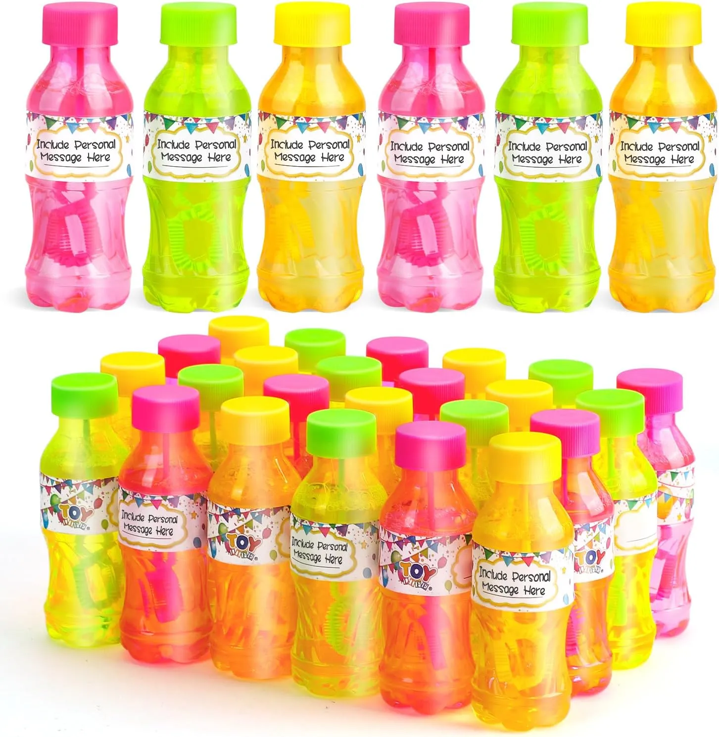 TOY Life 24 Bubble Bottles with Wands, Bubbles Party Favors for Kids, Bubble Bulk with Bubble Solution, Easter Goodie Bag Stuffers Wedding Birthday Summer Party Supplies, Outdoor & Indoor Activity