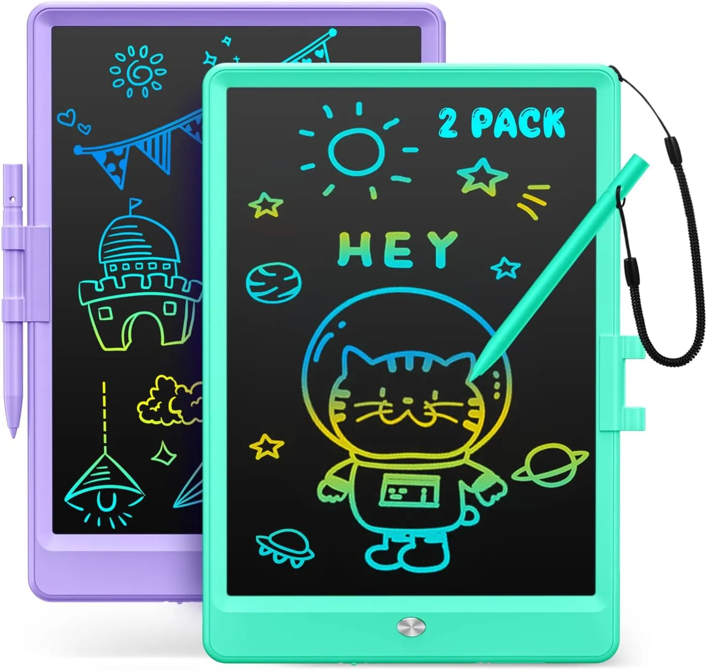 Toys for 3-6 Year Old Girls Boys, 2Pack LCD Writing Tablet for Kids Doodle Board, Reusable Drawing Board Drawing Tablet Kids, Educational Toys Birthday Gifts for 3 4 5 6 Year Old Girls