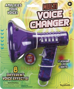 Toysmith Tech Gear Multi Voice Changer – Amplifies Voice with 8 Fun Effects, Fun Toy or Gift for Kids Ages 5 - Christmas Gifts, Stocking Stuffer, 6.5”, Colors May Vary