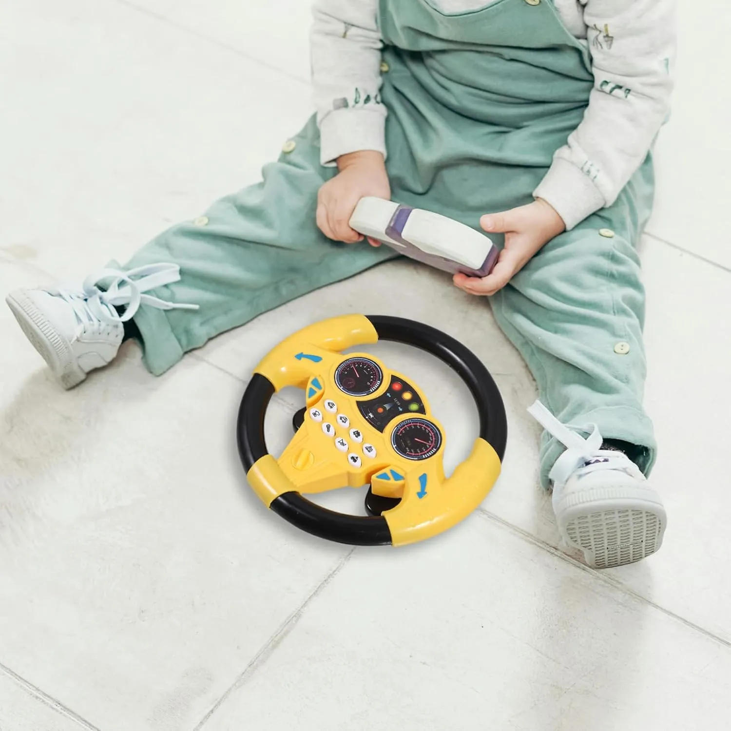 Toyvian Kids Simulated Driving Controller Toy Steering Wheels with Music Children Educational Sounding Toy for Kids Car Toy