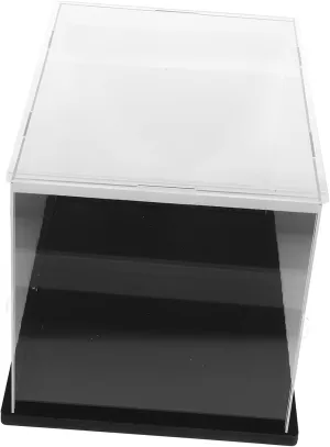 Transparent Doll Display Case for Figurines High Clarity Exhibition Collection Box with Base Stackable Durable Stylish Storage Figures and Models