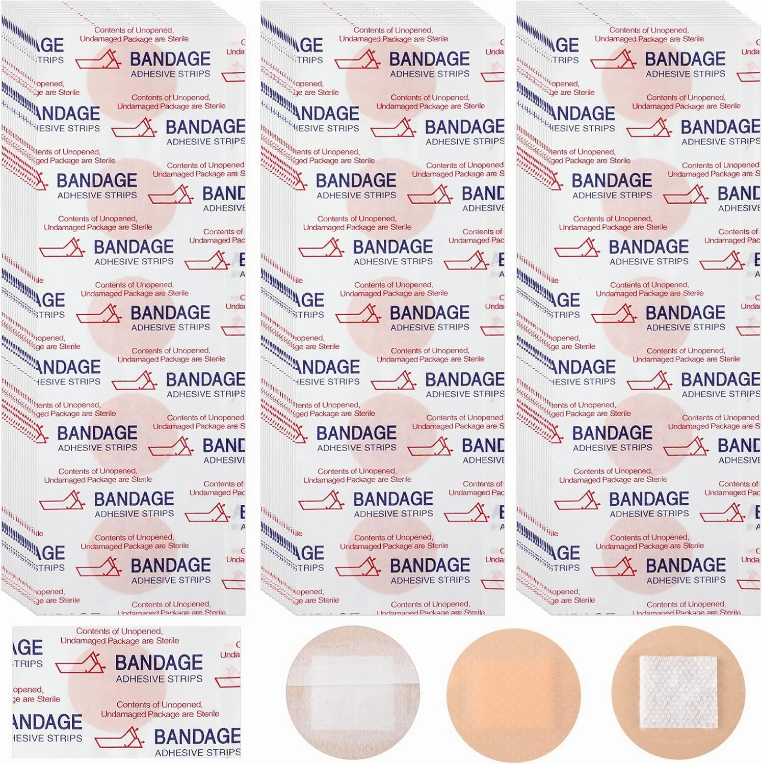 Treela 1200 Pcs Adhesive Spot Bandage Fabric Adhesive Bandages 0.87 Inch Diameter Round Bandage with Non Stick Pad for Wound Care, Hide Skin Spots, Small Incisions