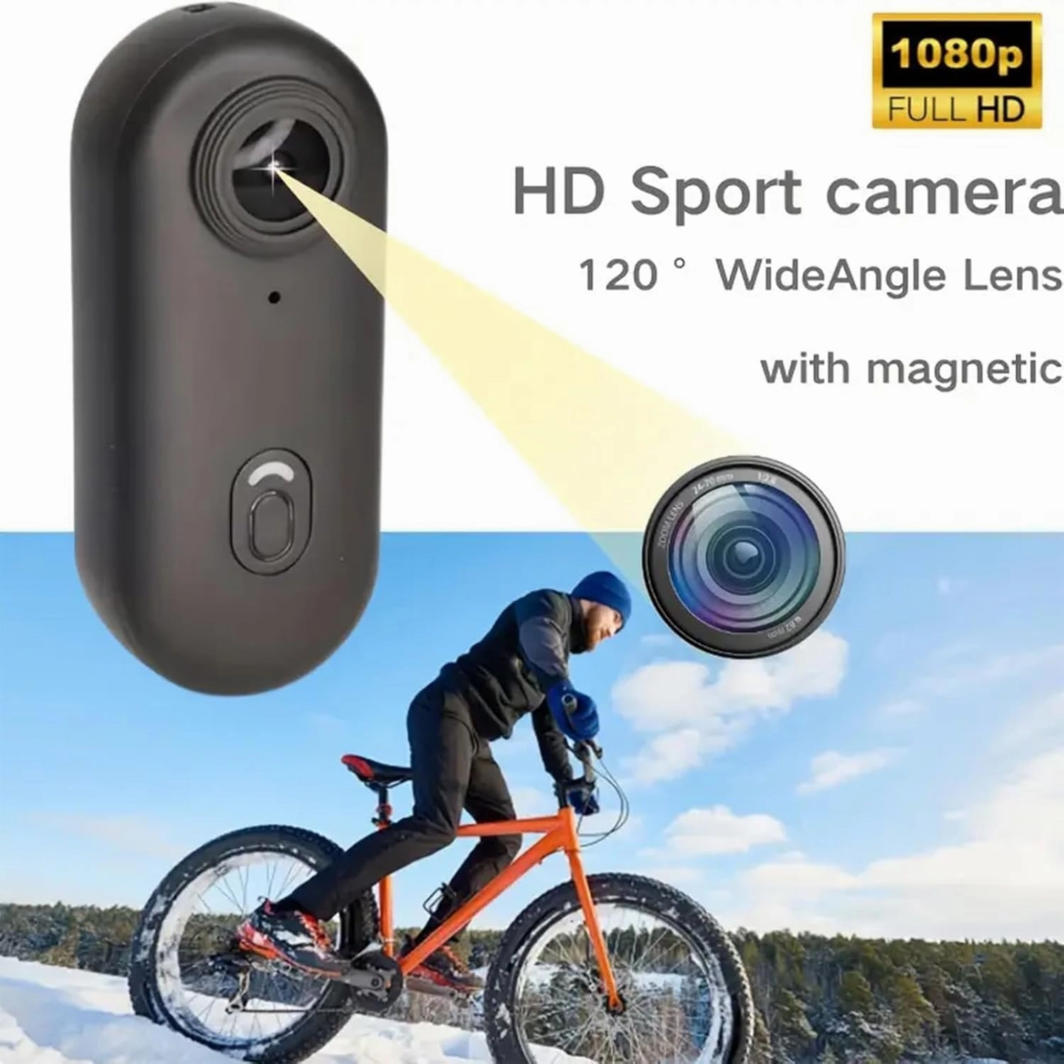 Treklon POV Camera, Stallion Frames Body Camera, Stallionframes 4K Thumb Action Cameras, Mini Handsfree Bodycam with Audio and Video Recording wearable for Cycling, Diving, Ski (4K-White High)