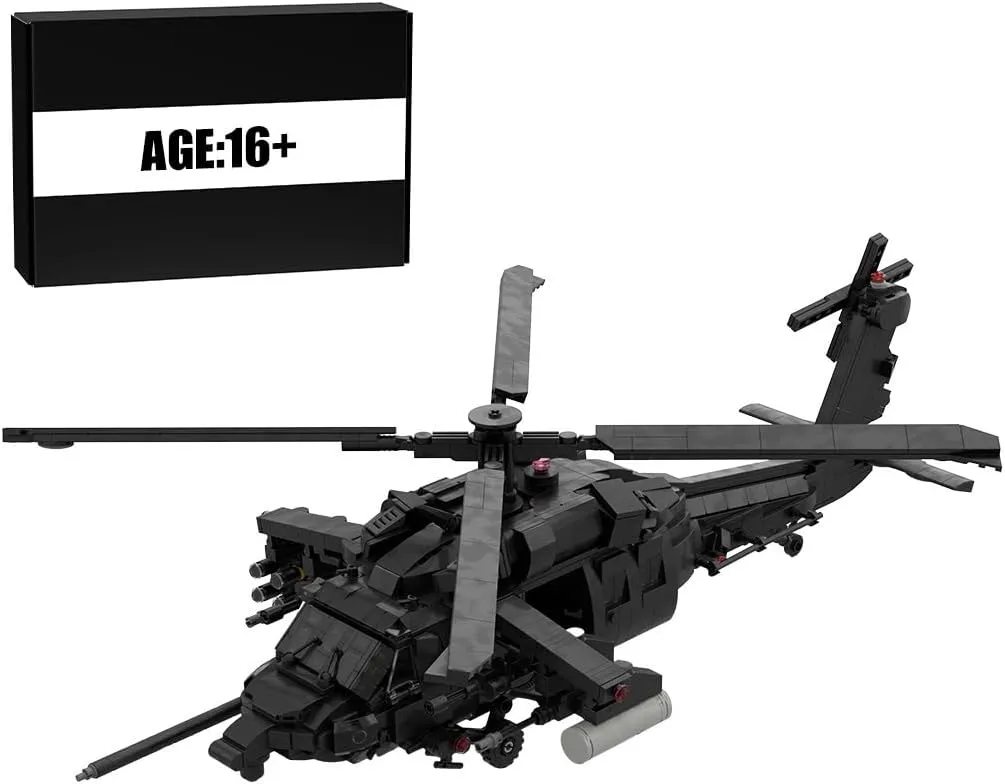 UH-60 Military Helicopter Building Blocks, MOC Army Blackhawk Helicopter Model, Military Helicopter Assembly Kits for Adults, Perfect Home Ornament, 1473 Pieces