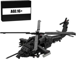UH-60 Military Helicopter Building Blocks, MOC Army Blackhawk Helicopter Model, Military Helicopter Assembly Kits for Adults, Perfect Home Ornament, 1473 Pieces