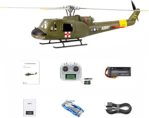 UH1-V4 Huey 470-Class RC Helicopter Model, 2.4G RC 6CH Electric Airplane, with Mode 1 & Mode 2 Switchable (RTF Version)
