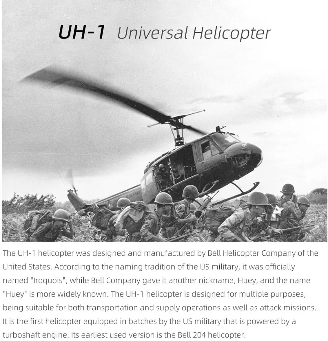 UH1-V4 Huey 470-Class RC Helicopter Model, 2.4G RC 6CH Electric Airplane, with Mode 1 & Mode 2 Switchable (RTF Version)