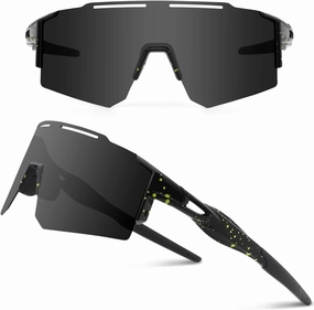 Ukoly Cycling Sunglasses for Men Women with 3 Interchangeable Lenses, Polarized Sports Sunglasses, Baseball Sunglasses