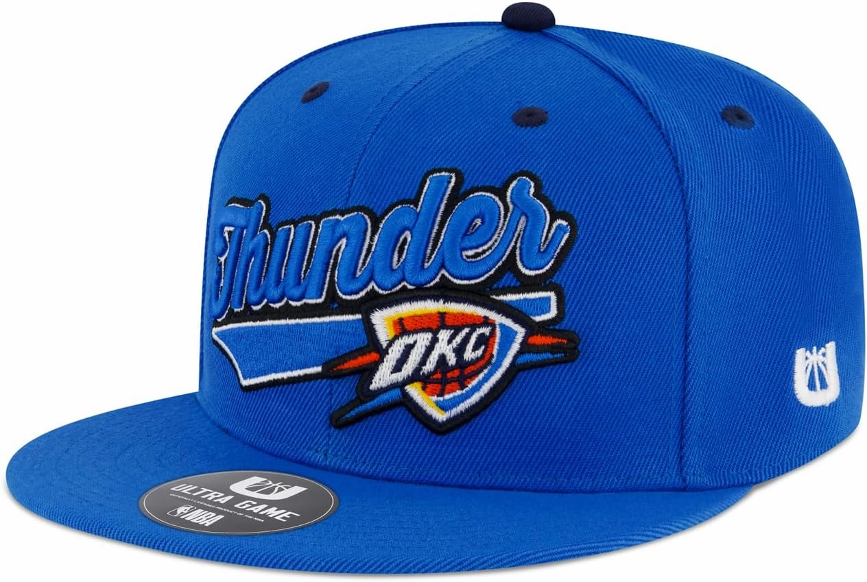 Ultra Game Men's NBA Official Snap Back 3D Embroidered Team Logo Baseball Cap Hat