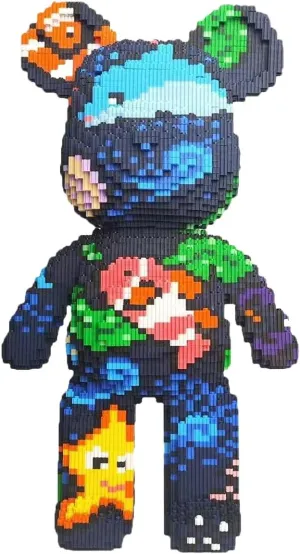 Underwater World Bear Building Blocks (7000 PCS), 3D Micro Animal DIY Bear Building Blocks for Adults & Teenager, Creative Toys Ideal Gift for Family & Friends