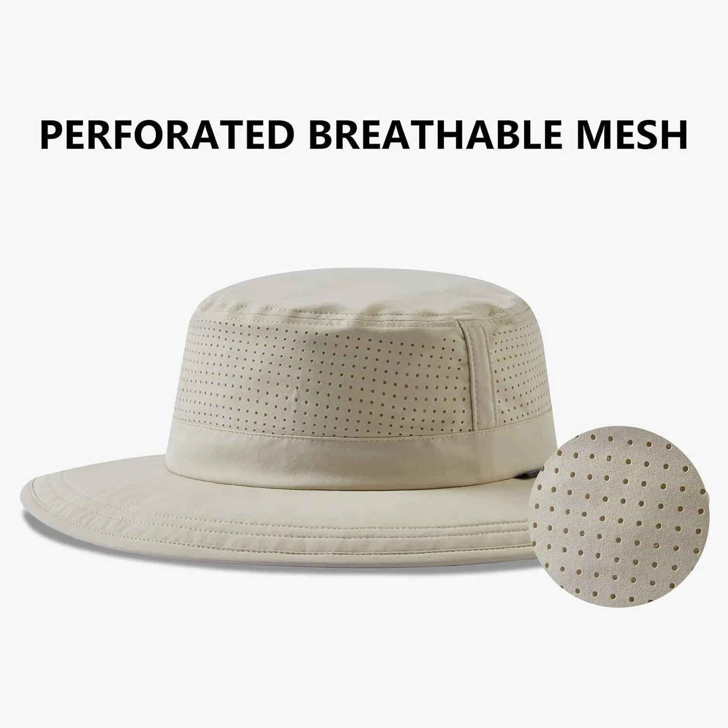 UPF 50  Bucket Sun Hat with Laser Perforated Mesh Cooling Adjustable Breathable Lightweight for Outdoor Men Women