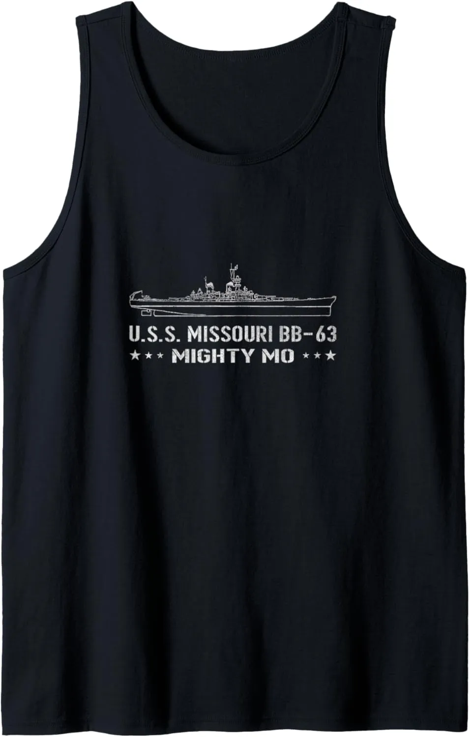 USS Missouri BB-63 WWII Battleship Sailor Veterans Day Papa Tank Top
