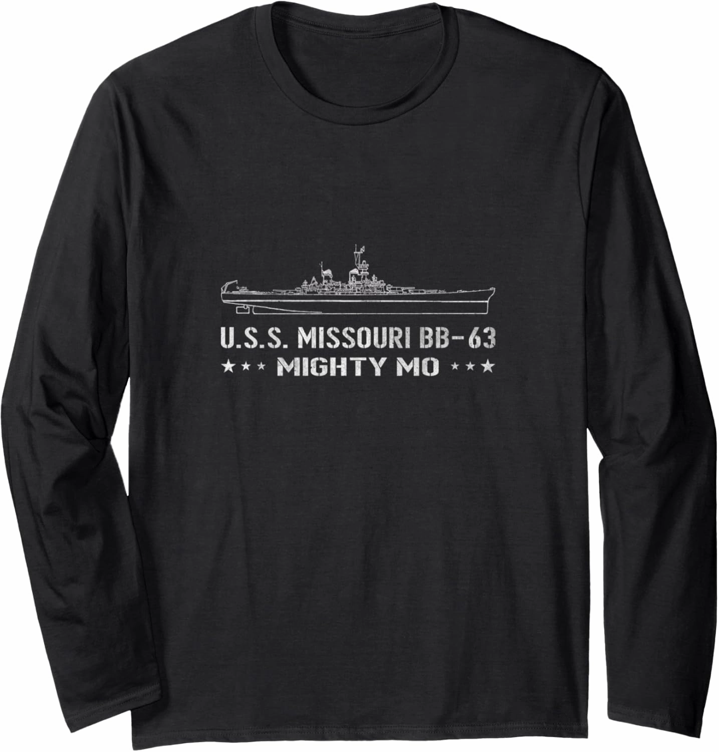 USS Missouri BB-63 WWII Battleship Sailor Veterans Day Papa Long Sleeve T-Shirt