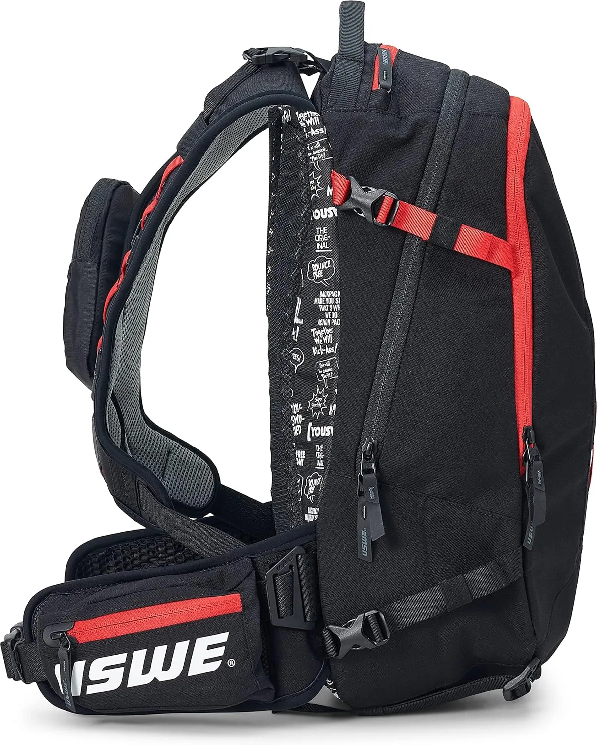 USWE Core Backpack, a High End Daypack for Enduro, Dirtbike, Moto, Black (16L USWE Red)