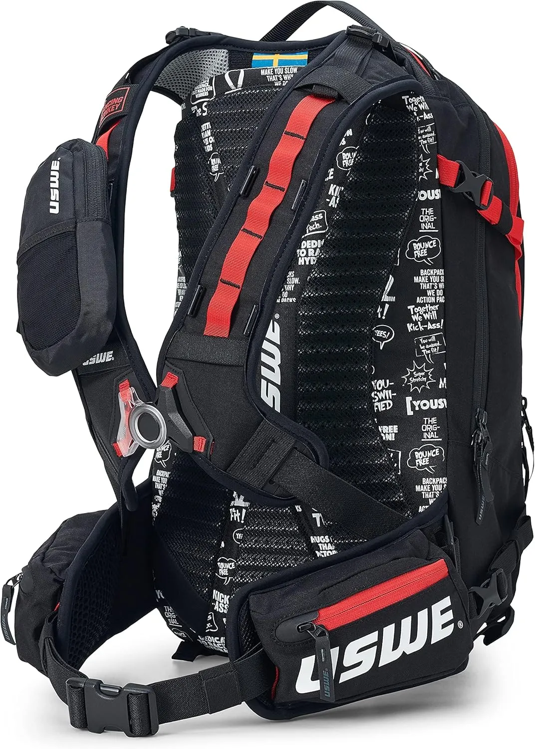 USWE Core Backpack, a High End Daypack for Enduro, Dirtbike, Moto, Black (16L USWE Red)